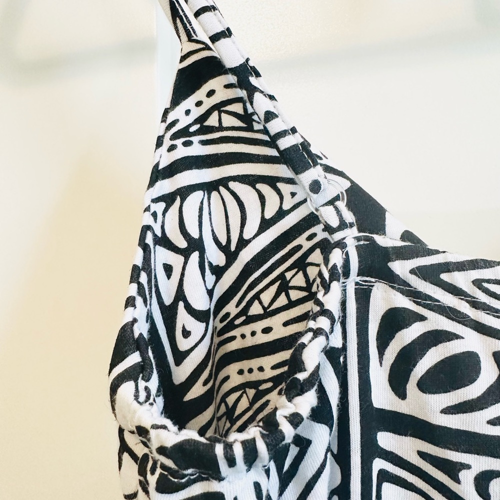 Sundress O’NEILL Maxi Dramatic Blk White Batik Adjust Strap Cotton Sz S/P S - Picture 8 of 16